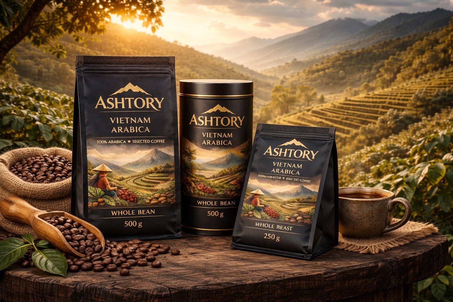 ASHTORY Coffee packaging
