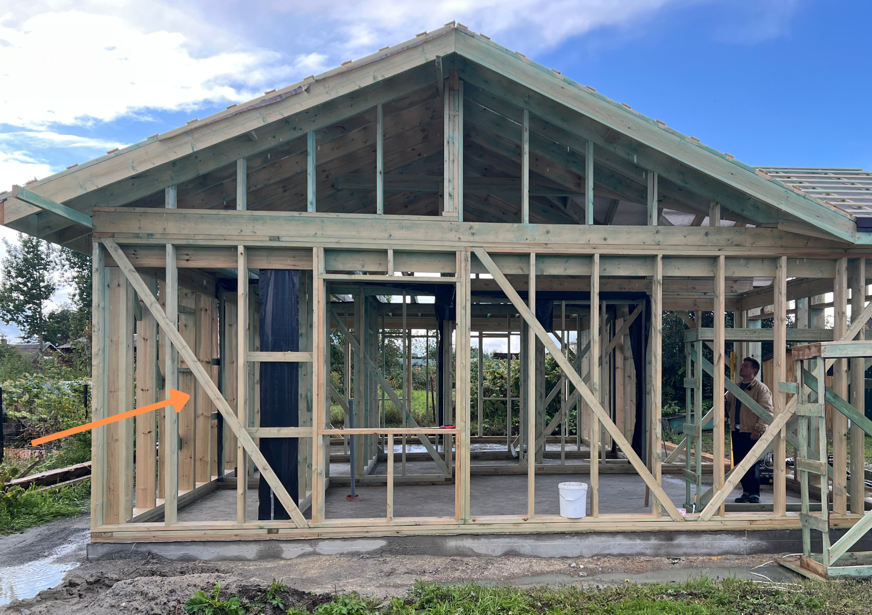 правильная установка укосов в каркасном доме