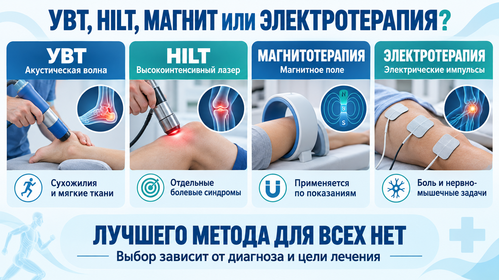 Сравнение УВТ HILT магнитотерапии и электротерапии
