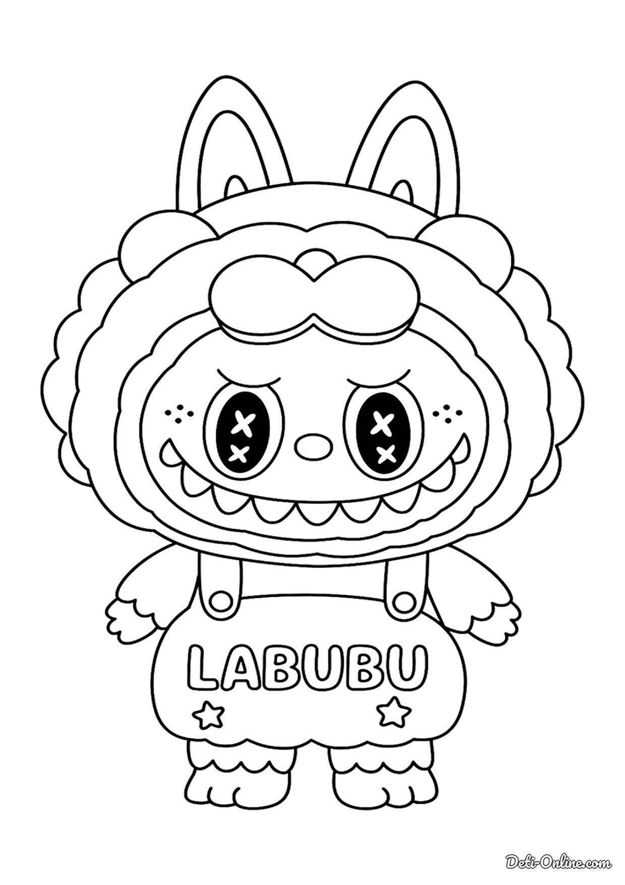 лабубу монстр раскраска для детей скачать бесплатно красивые милые раскраски Labubu 