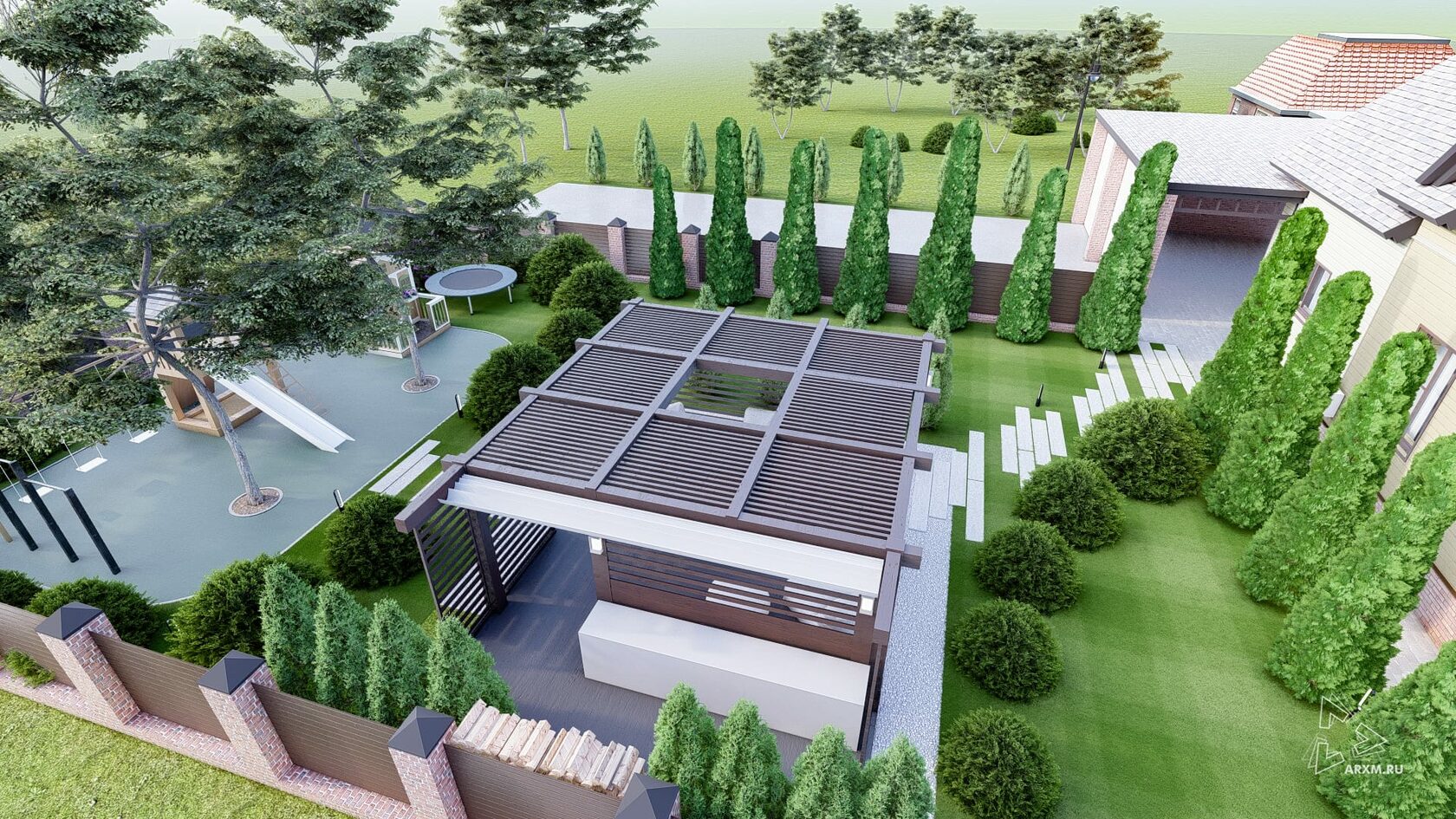 Динская сборный дом ландшафт