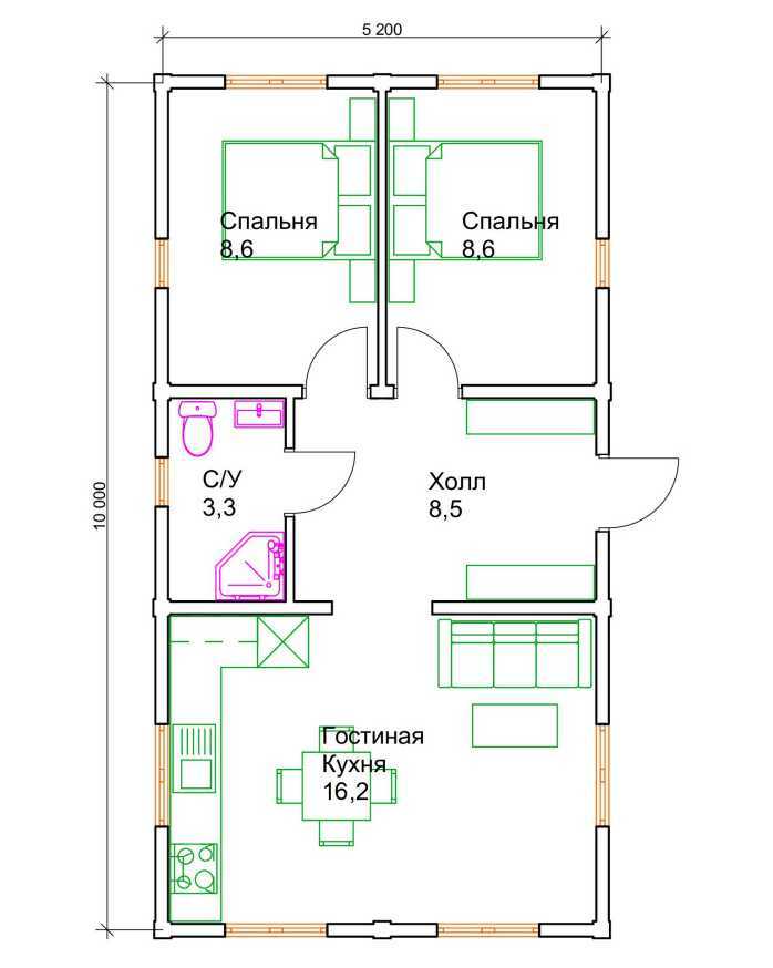Геленджик модульный дом планировка