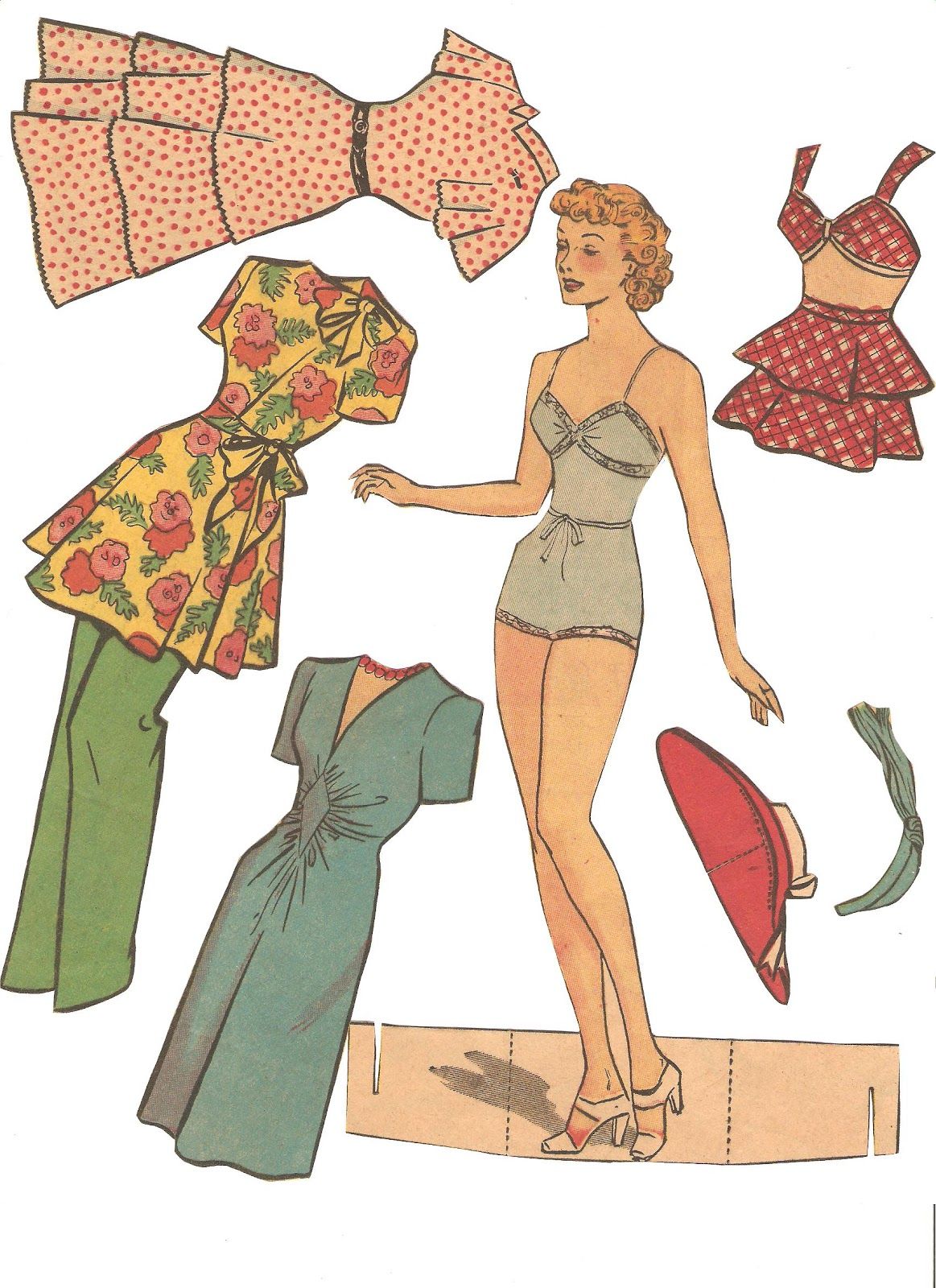 Бумажная кукла с одеждой