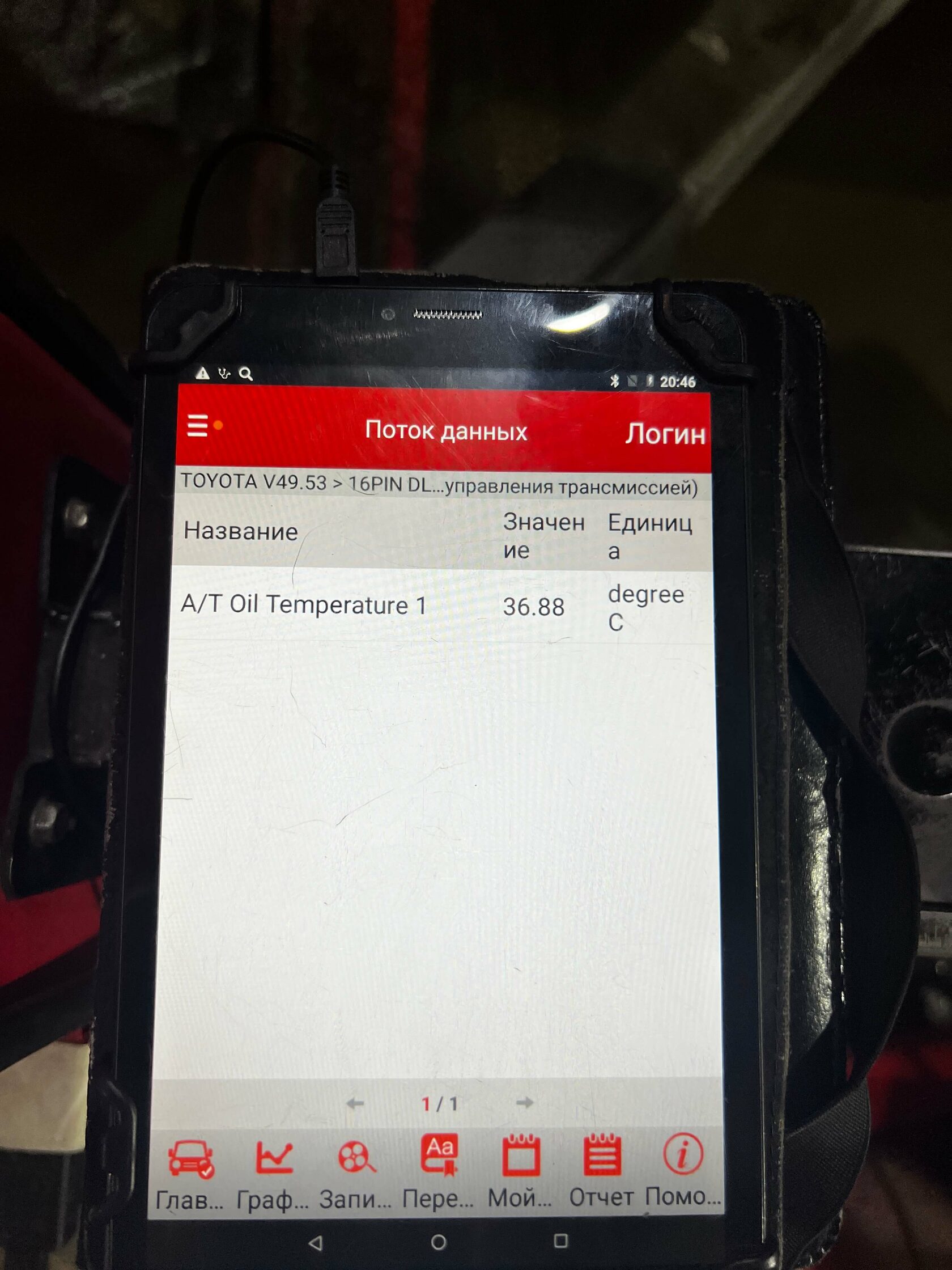 Контроль температуры вариатора Toyota