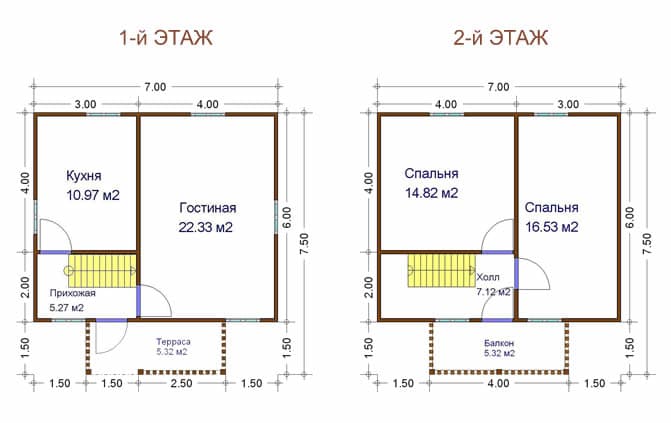 Проект дома 6на7