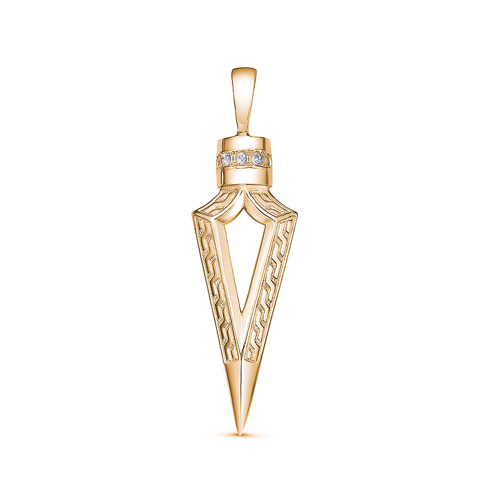 Подвеска Мужская золотая, Пика - Маршал