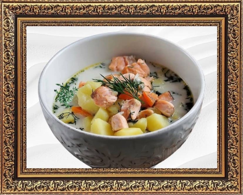 уха из красной рыбы со сливками