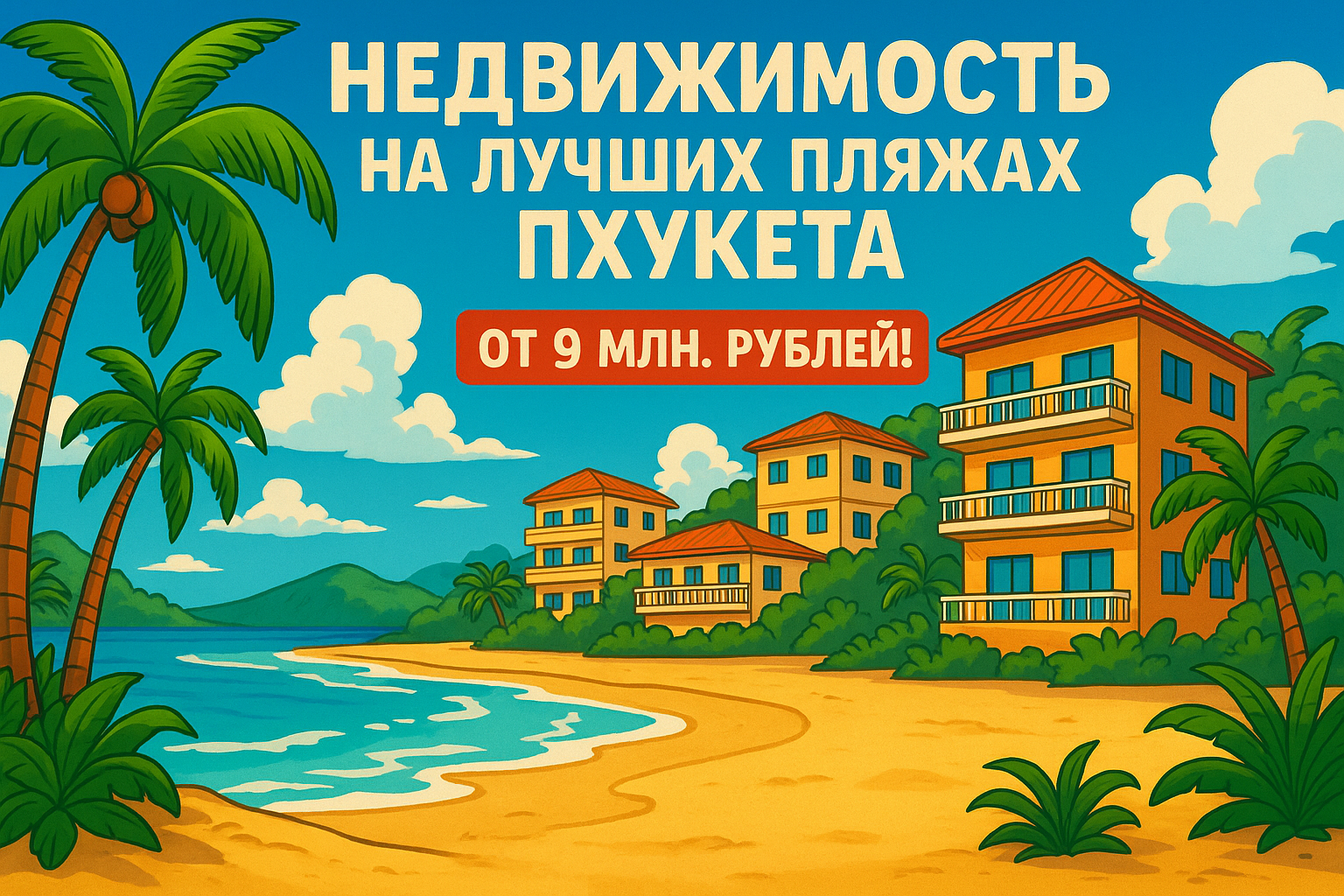 Мечтаете о квартире на берегу Андаманского моря? На Пхукете — это не просто красивая идея, а доступная инвестиция. Уже от 9 млн рублей можно купить студию, апартаменты или видовой лот в шаге от пляжа — с полной инфраструктурой, круглогодичной арендной при