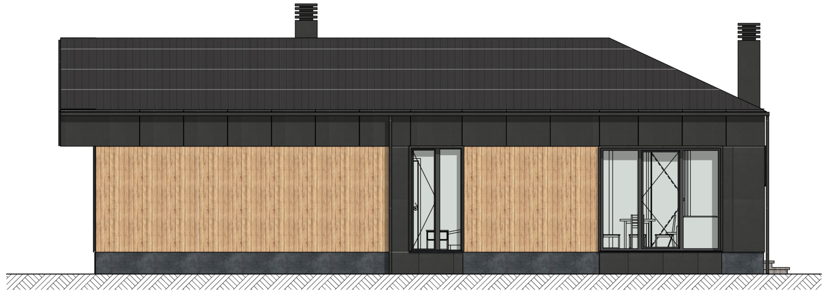 Проект дома "Премиум" для наглядной визуализации и представления данного типа дома с видом сзади