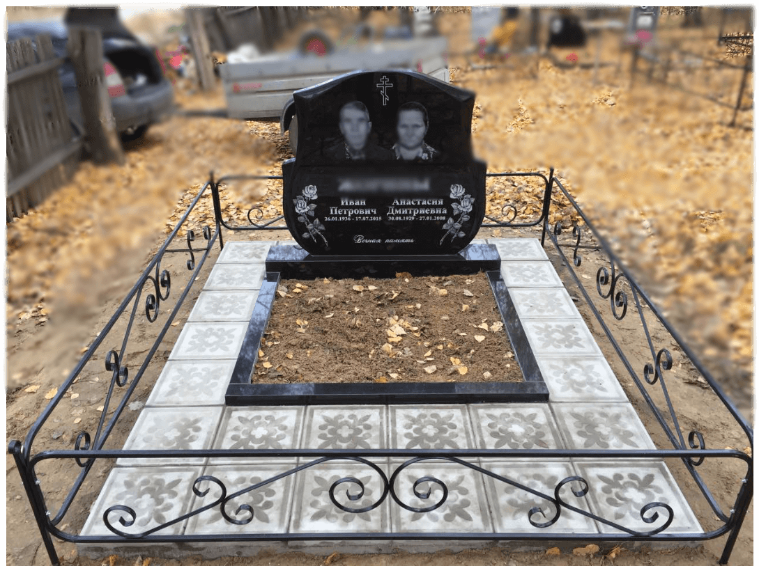 Фото памятников на кладбище на двоих