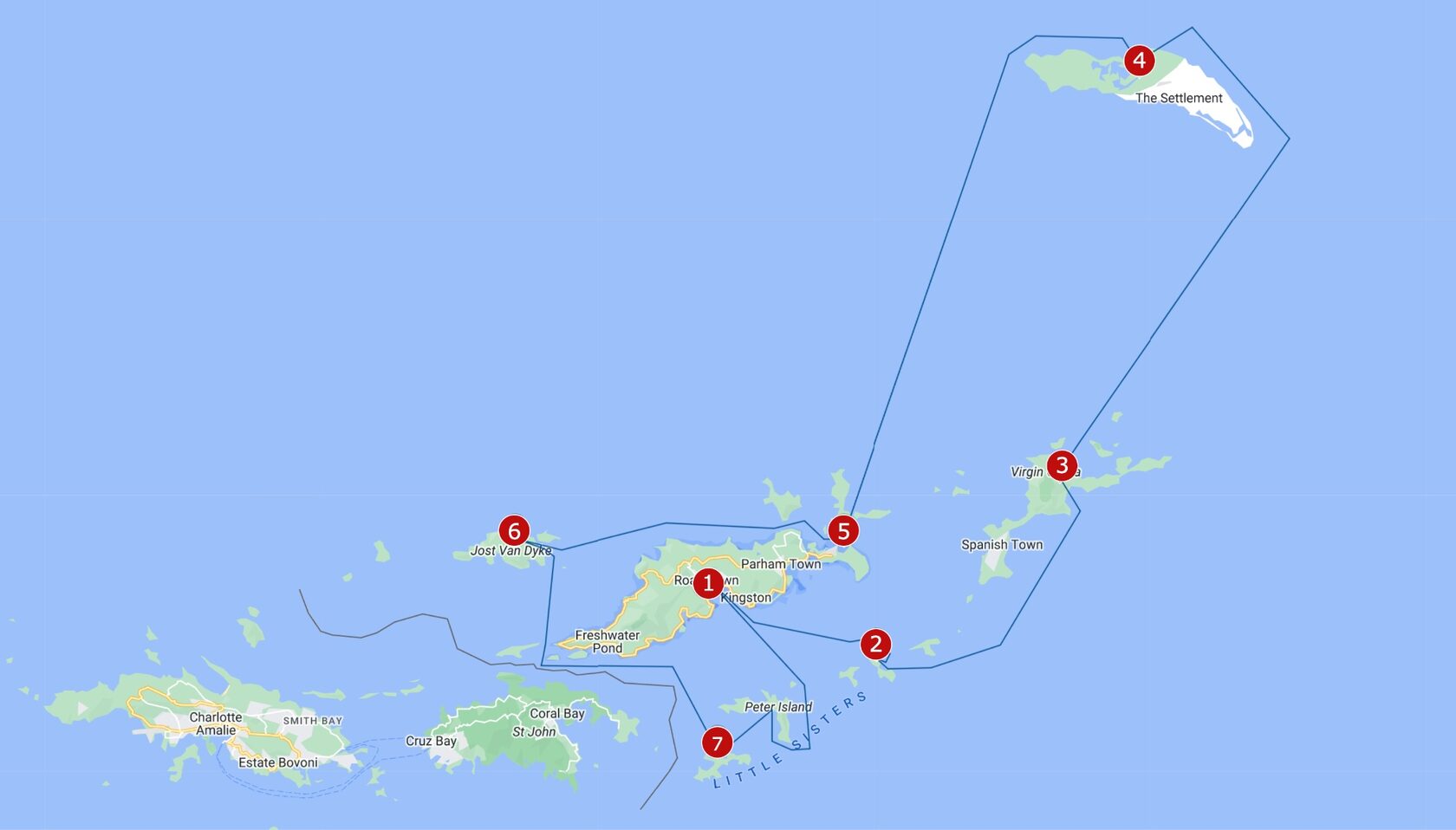 BVI sailing guide - Bvi Map