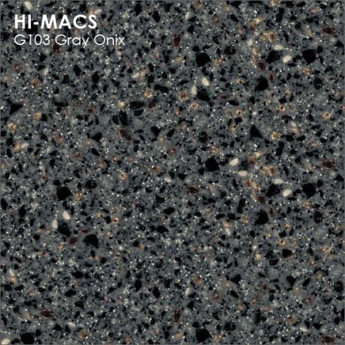HI-MACS G103 Gray Onix – глубокий серый оттенок акрилового камня для стильных интерьеров