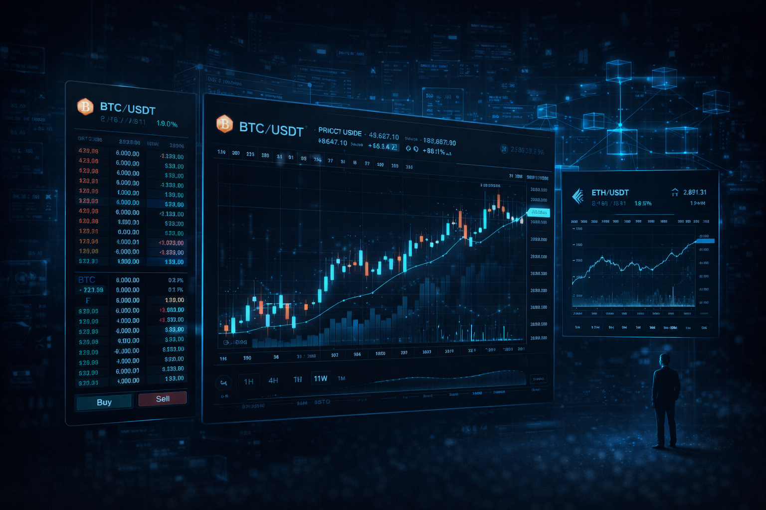 Современный интерфейс торговли криптовалютами
