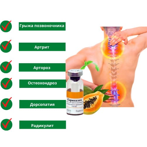 Мазь карипазим при грыже позвоночника