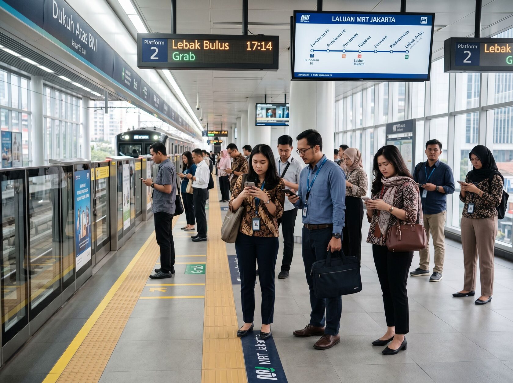 penumpang MRT Jakarta untuk perjalanan kerja