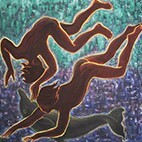 картина дельфин и два ныряльщика