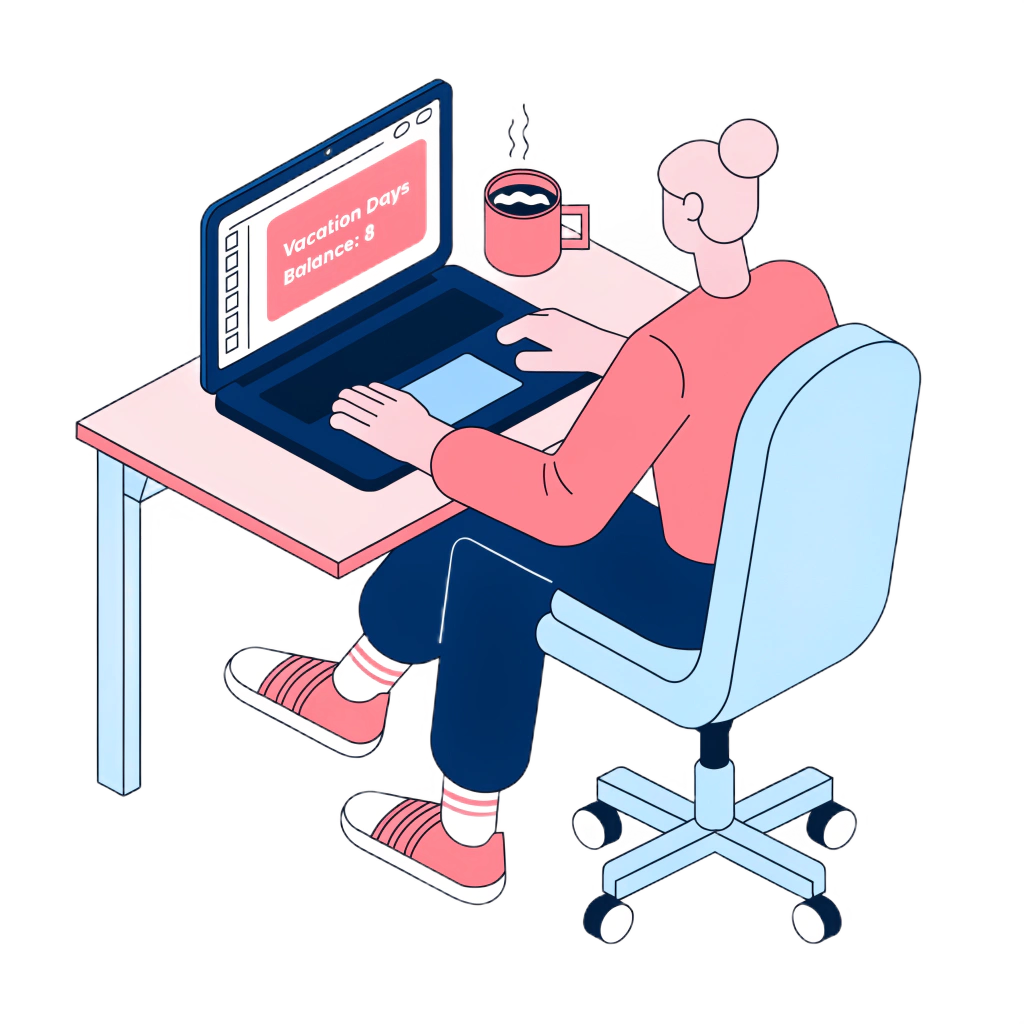 Сотрудник подает заявку на отпуск онлайн