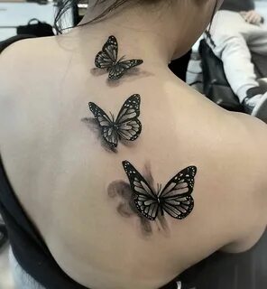 Тату (татуировка) 3D бабочка - фото татуировки ()