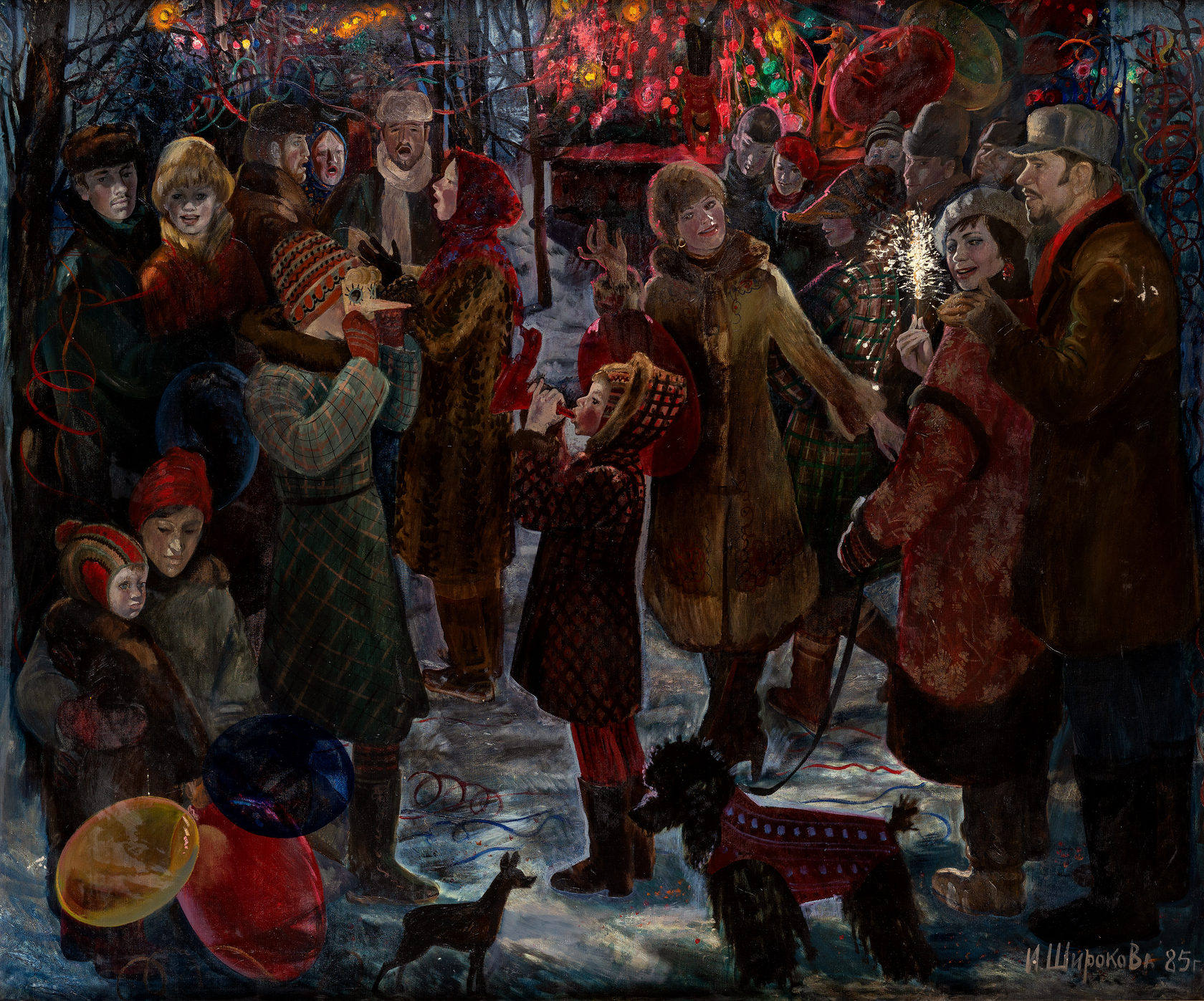 Картина «Новогодняя ночь. Площадь» | Инна Широкова | Галерея Широковых