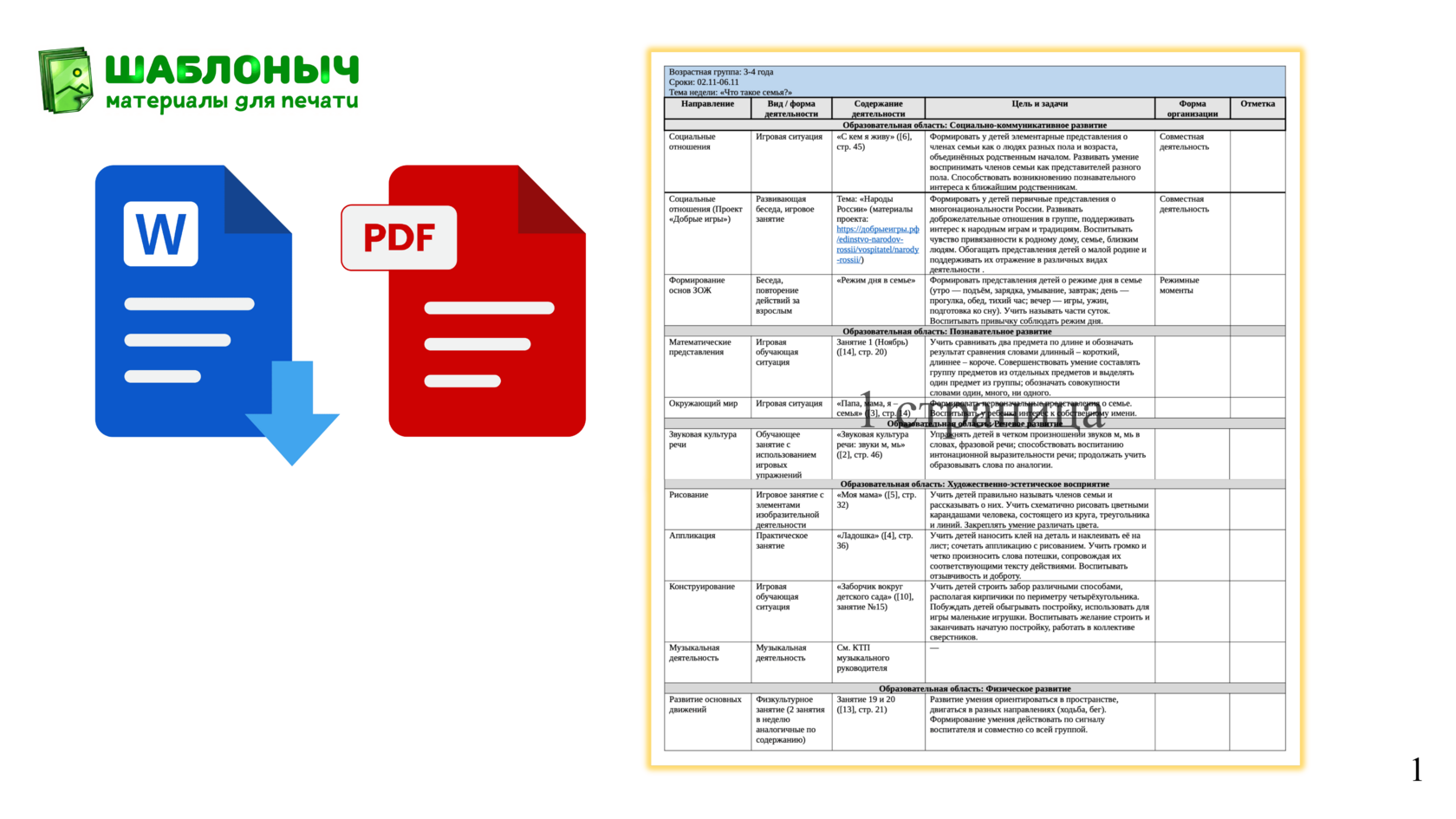 Образец: Таблица КТП