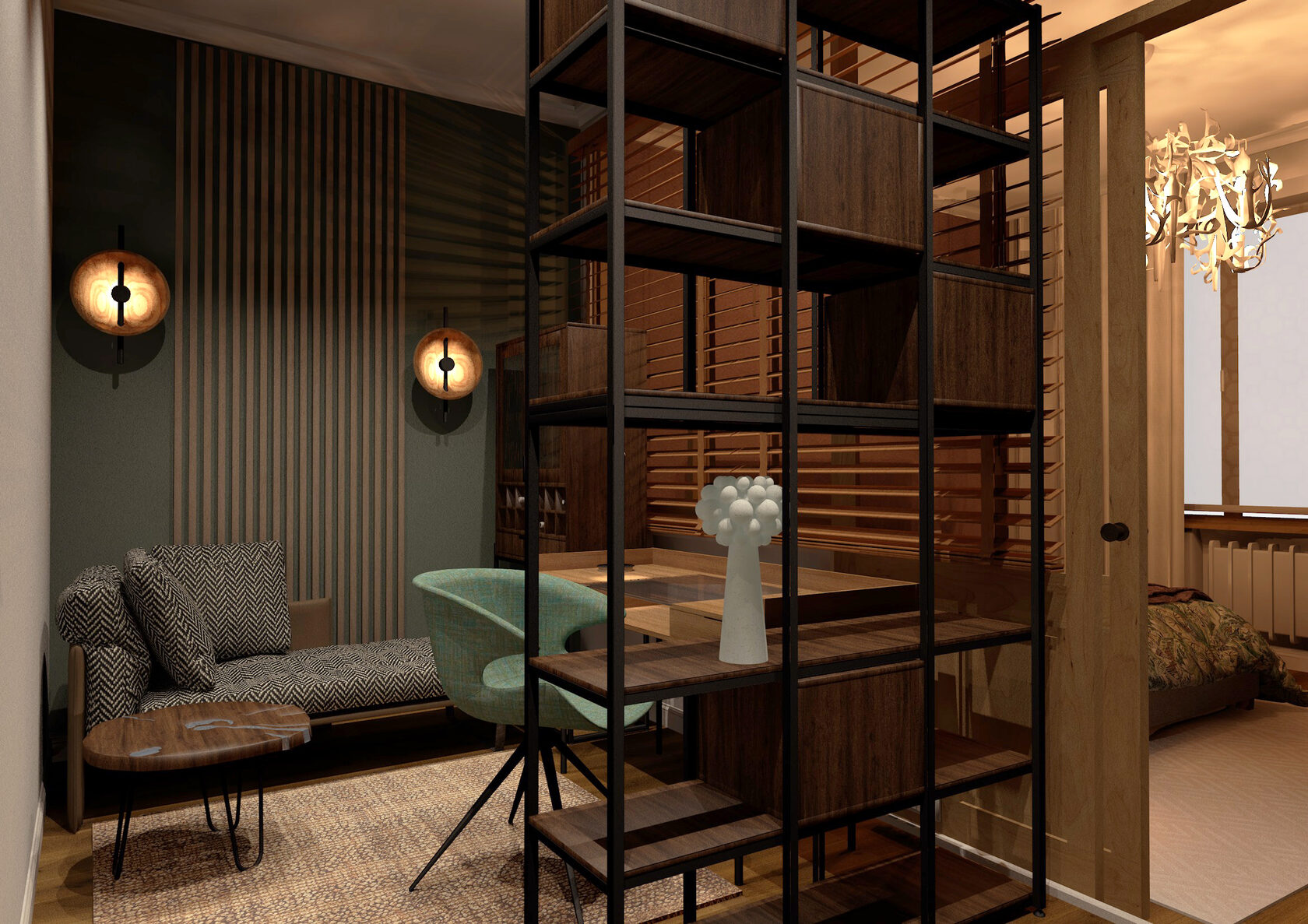 визуализация рабочий кабинет дома