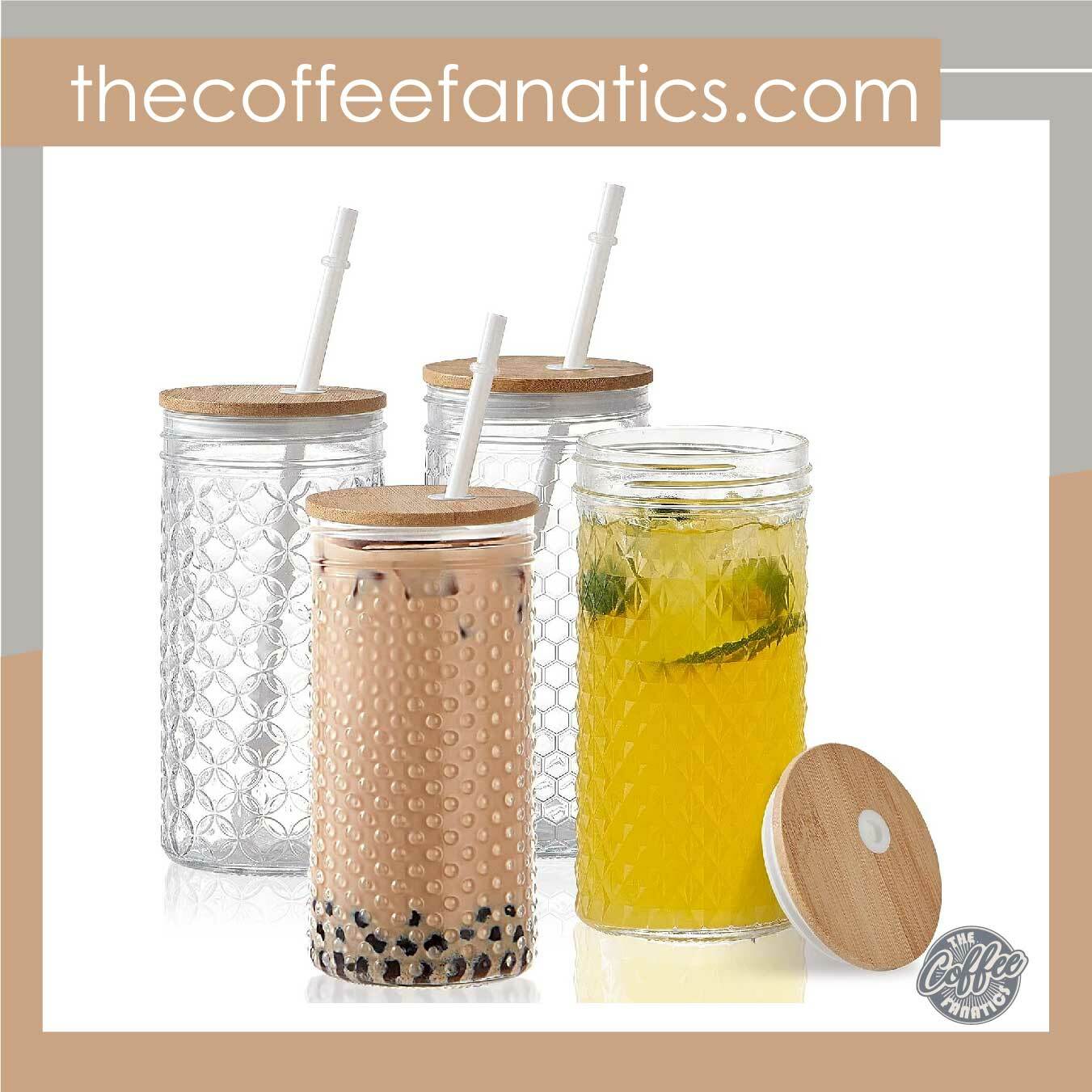 Combler 16oz Drinking Glasses Set of 4, Glass Cups with Lids and Straws,  Clear Can Shaped Glass Cups, Coffee Cups for Gifts 