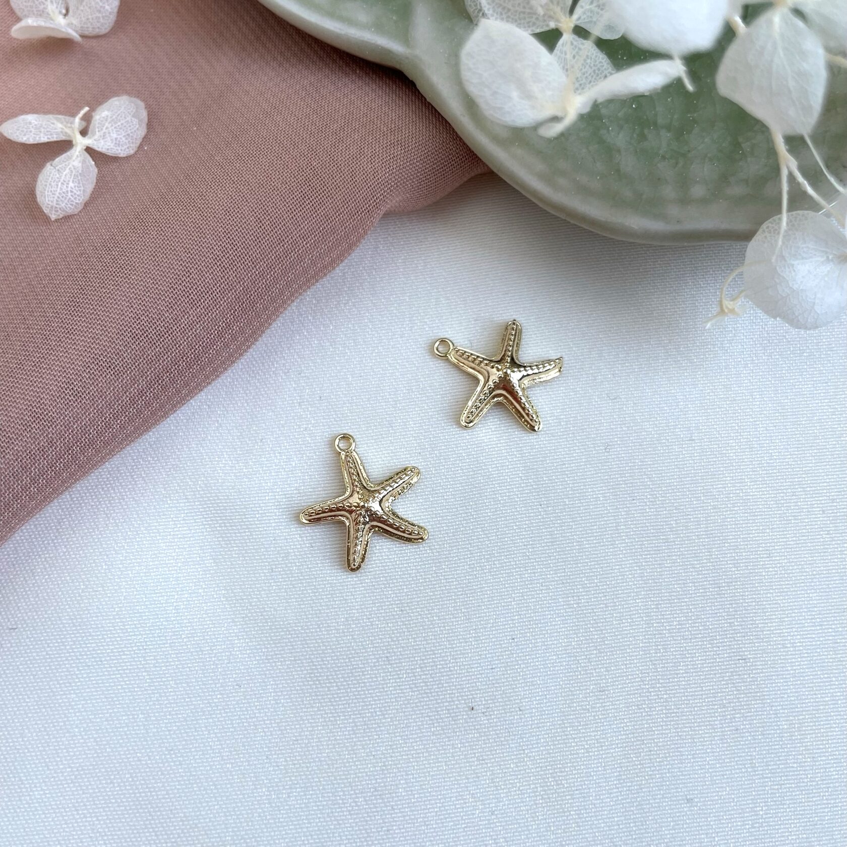 Кулон морская звезда, 14х12 мм, золото
