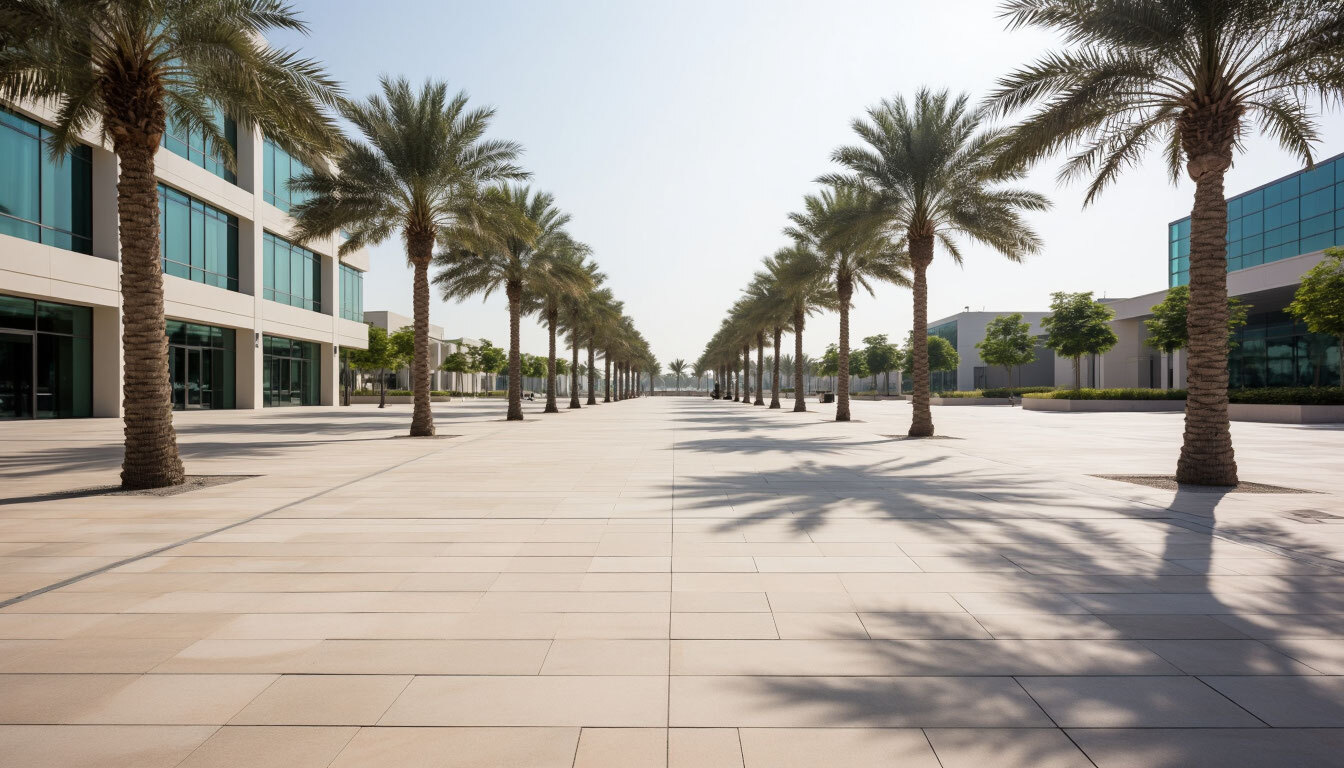contemporary public plaza in Dubai