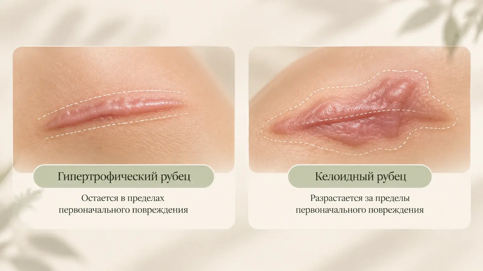 Гипертрофический рубец и келоидный рубец