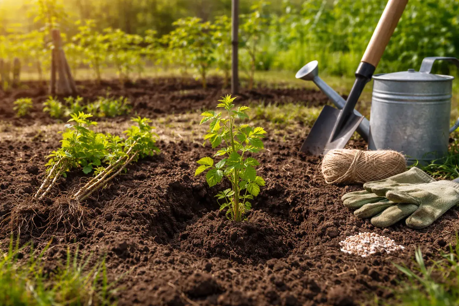 Когда и как сажать малину весной
