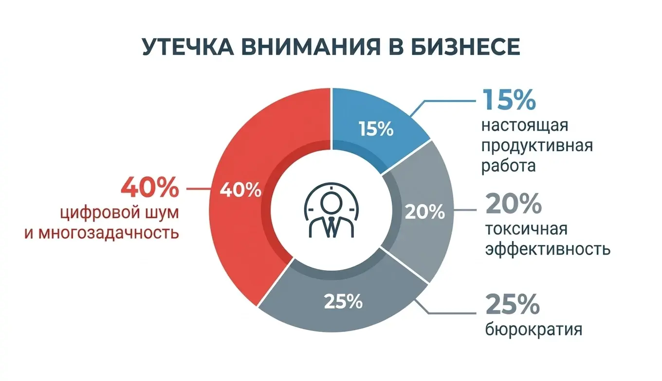 Схема утечки внимания в компании