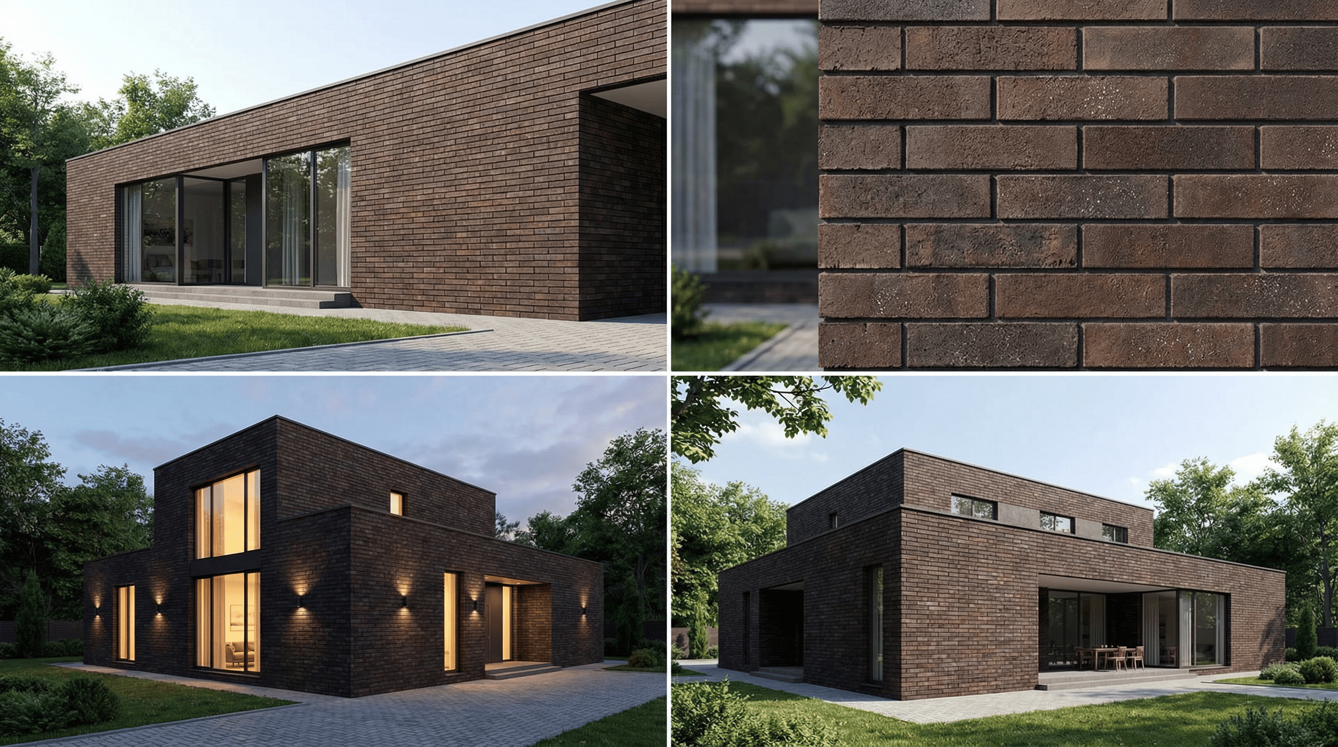 Фасад с облицовкой под классический клинкерный кирпич