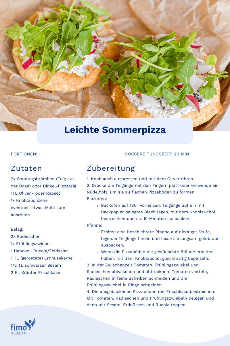 Leichte Sommerpizza mit Frischkäse