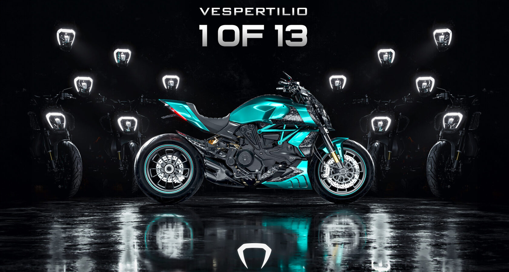 Бирюзовый Ducati Diavel Vespertilio, лимитированный проект CFA Carbon