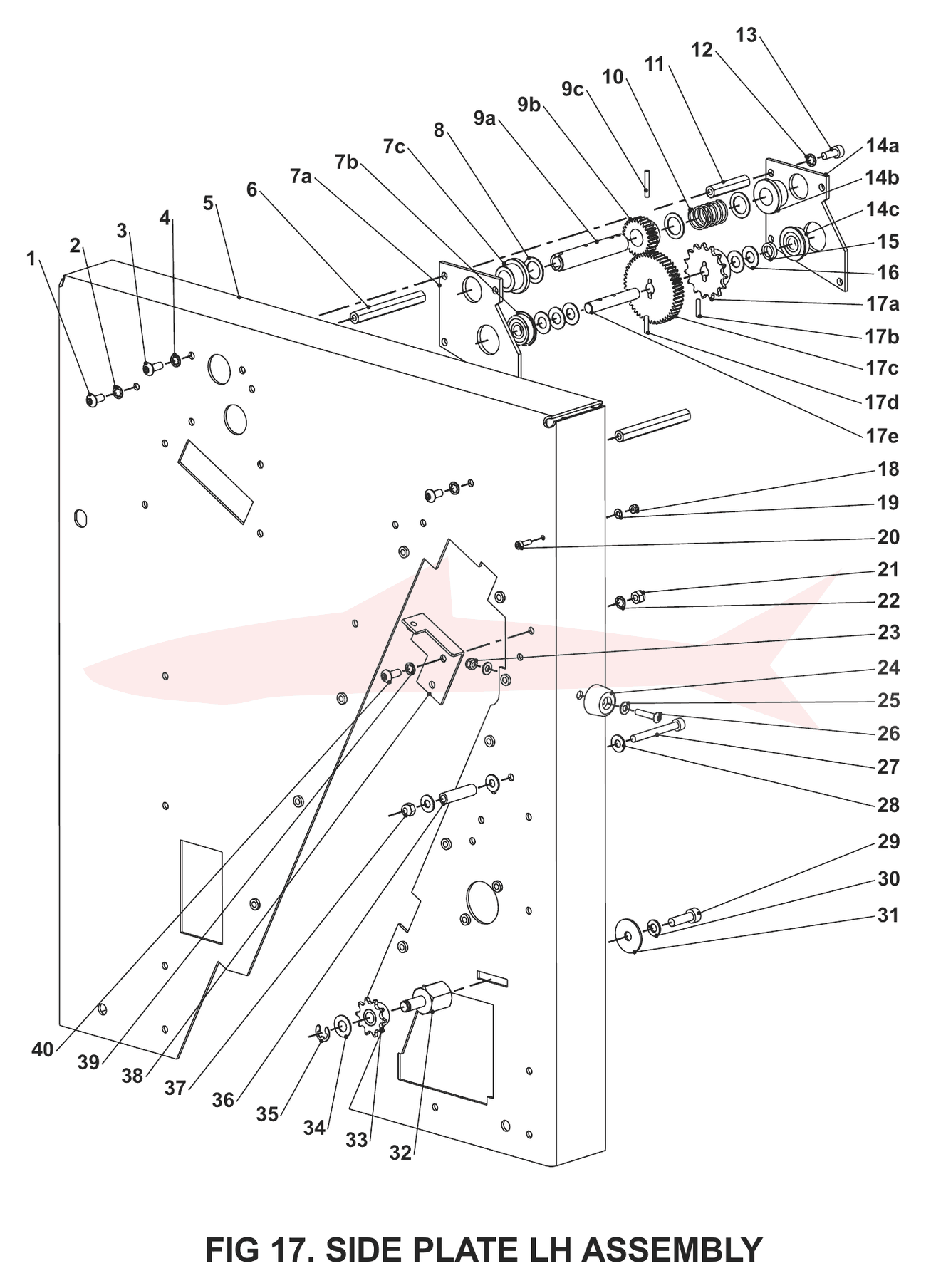 Morgana TrimMaster Pro Fig 17 Side Plate L/H Assembly — схема деталей