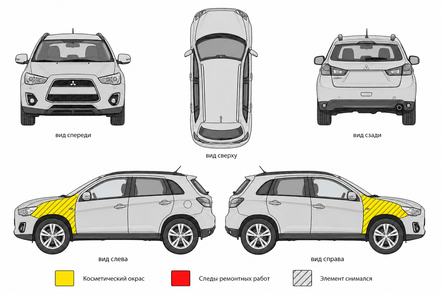 Карта ЛКП Mitsubishi ASX