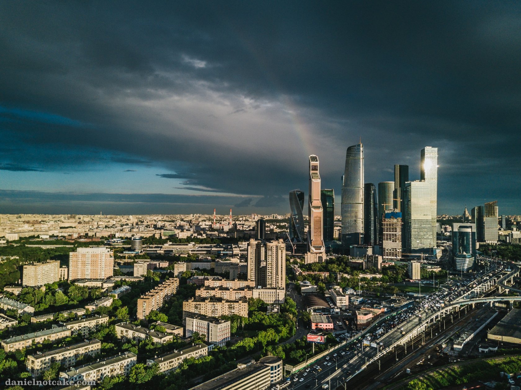 Вид на Москва-Сити с коптера