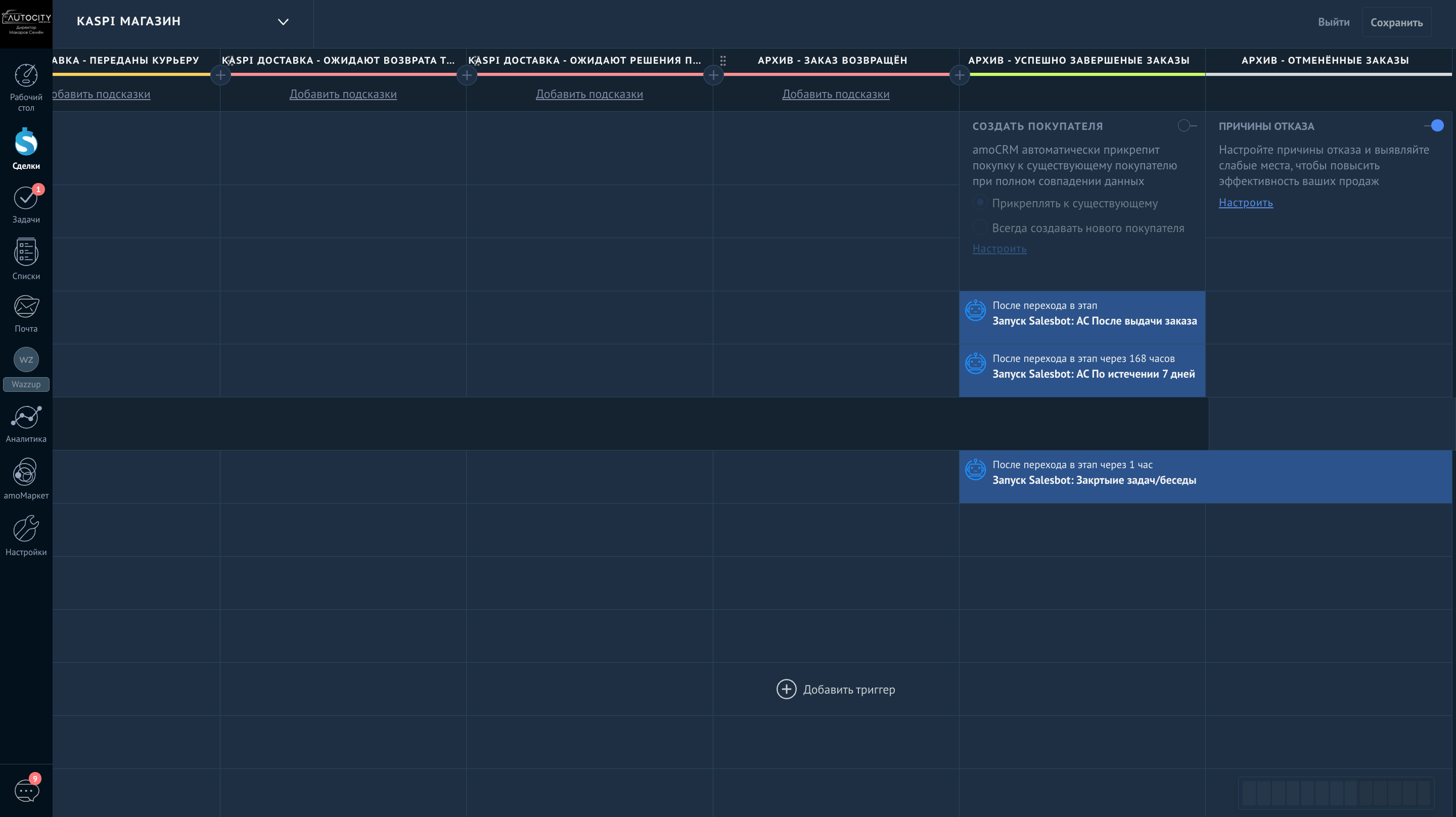 Воронка продаж для автобизнеса в Kaspi 