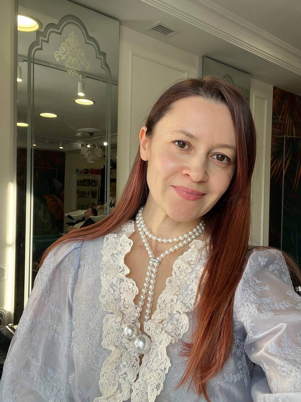 Работа ученицы курса «Украшения на нити»