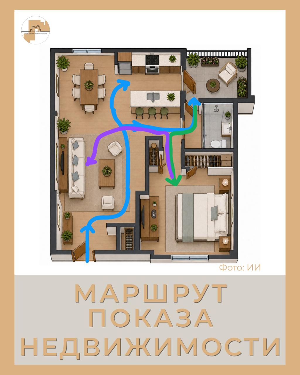 Маршрут показа квартиры. Услуги хоумстейджера