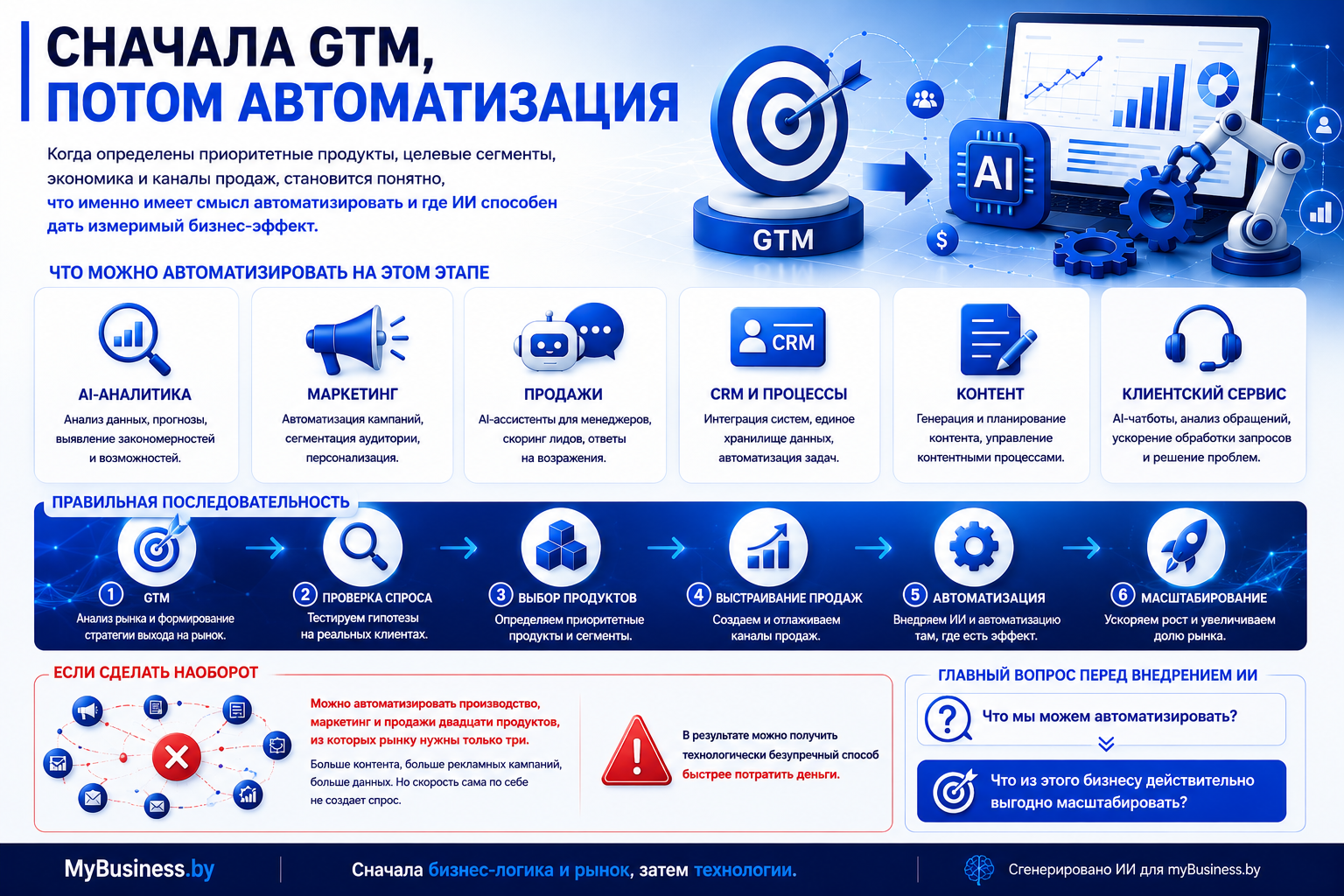 Сначала GTM, потом автоматизация бизнеса с помощью ИИ