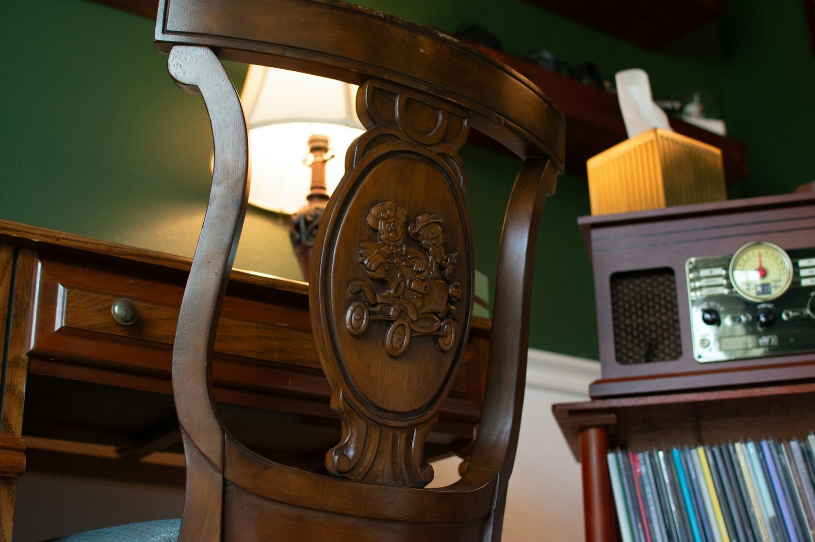 Dark wood antique chair