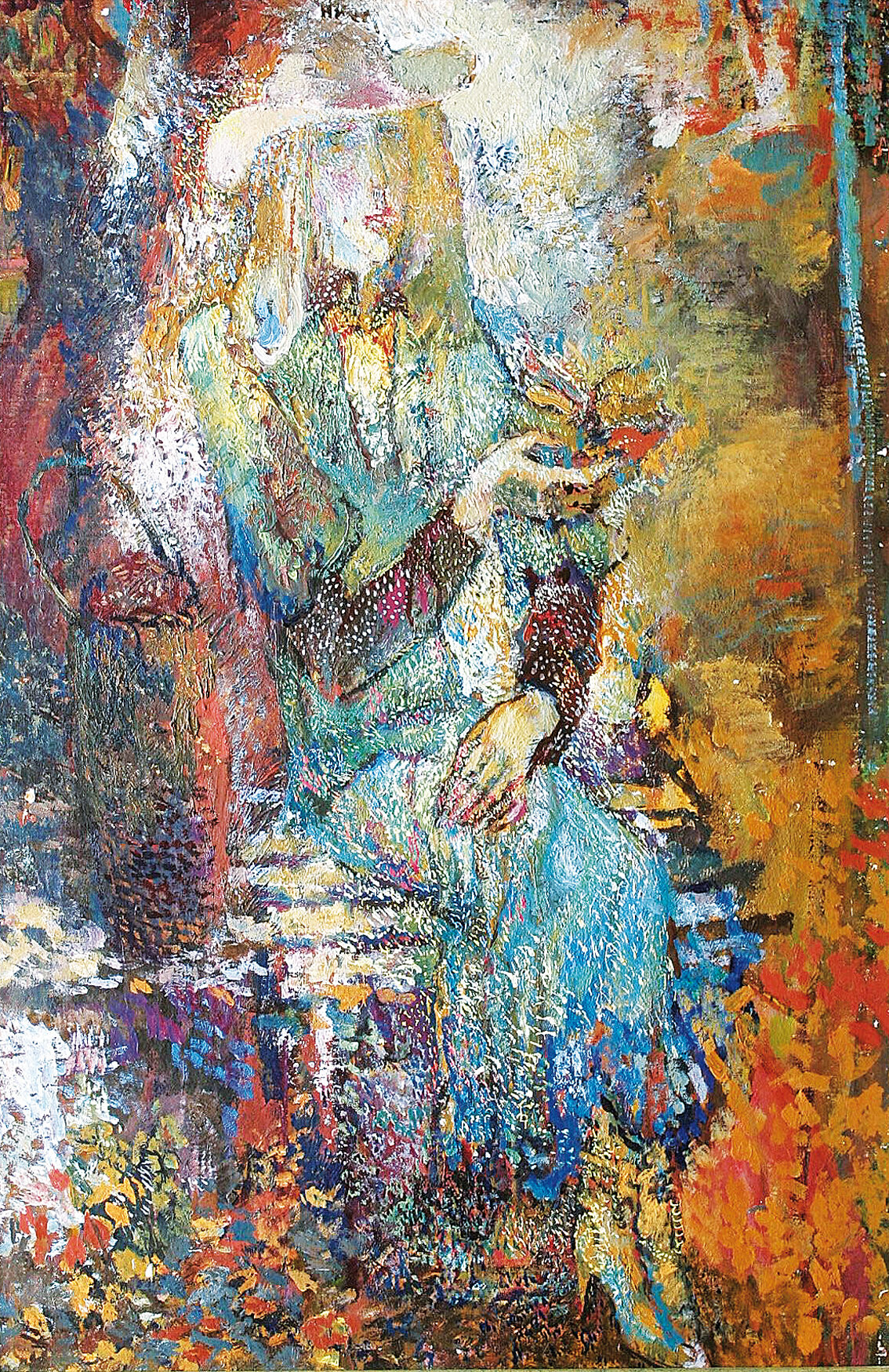 Художник Лидия Самокиш. Портрет дамы. Масло, холст на картоне, 69 x 49 см. Частная коллекция