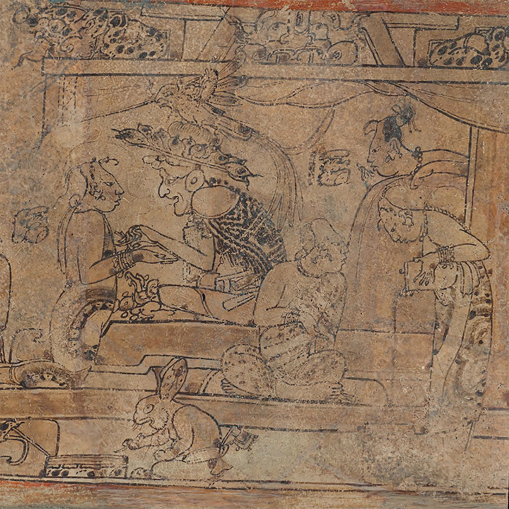 Фрагмент росписи сосуда. Майя, 670-750 гг. н.э. Коллекция Princeton University Art Museum.