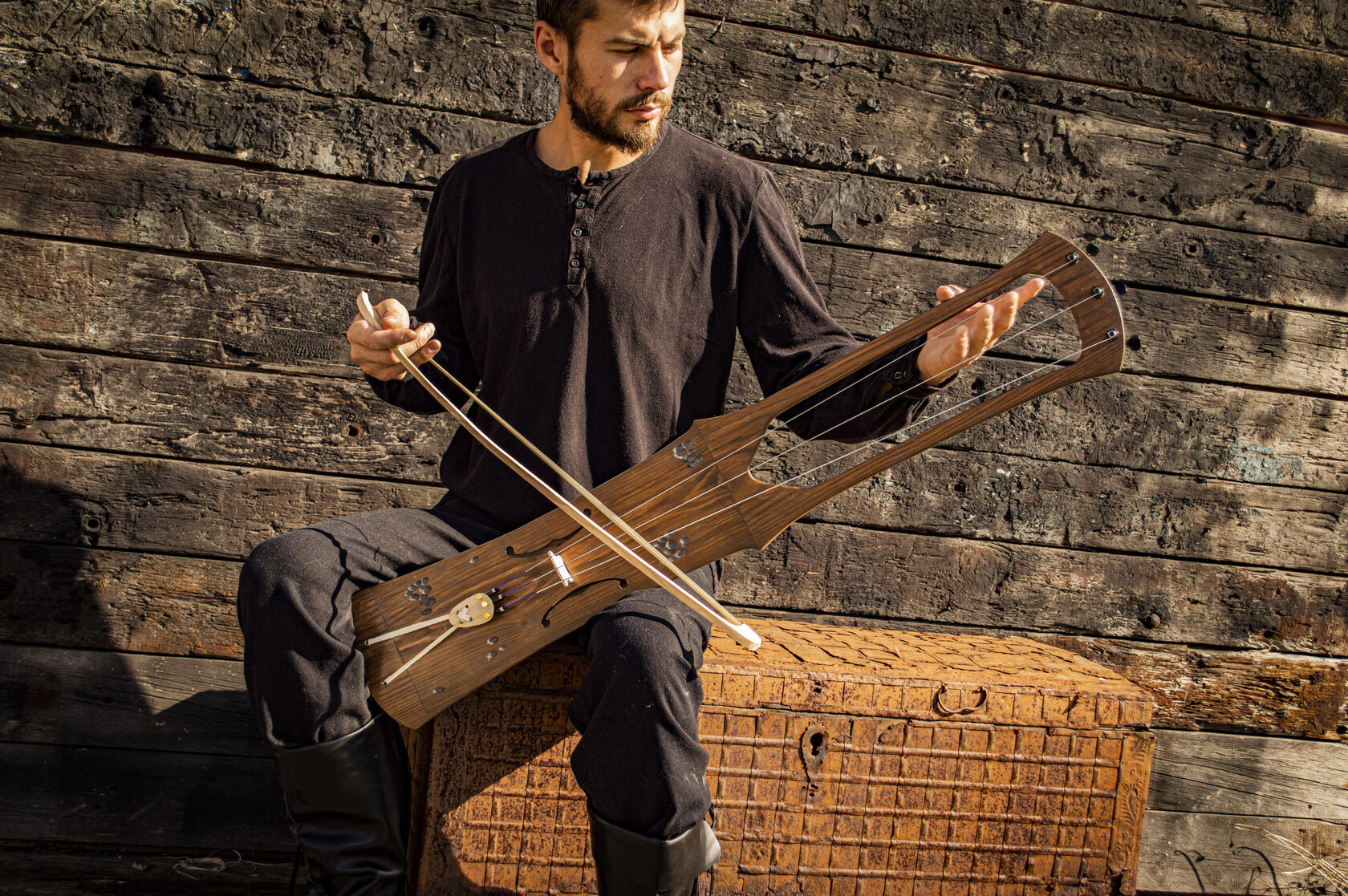 Handmade Bass Talharpa – Natural Solid Wood | YARuGA