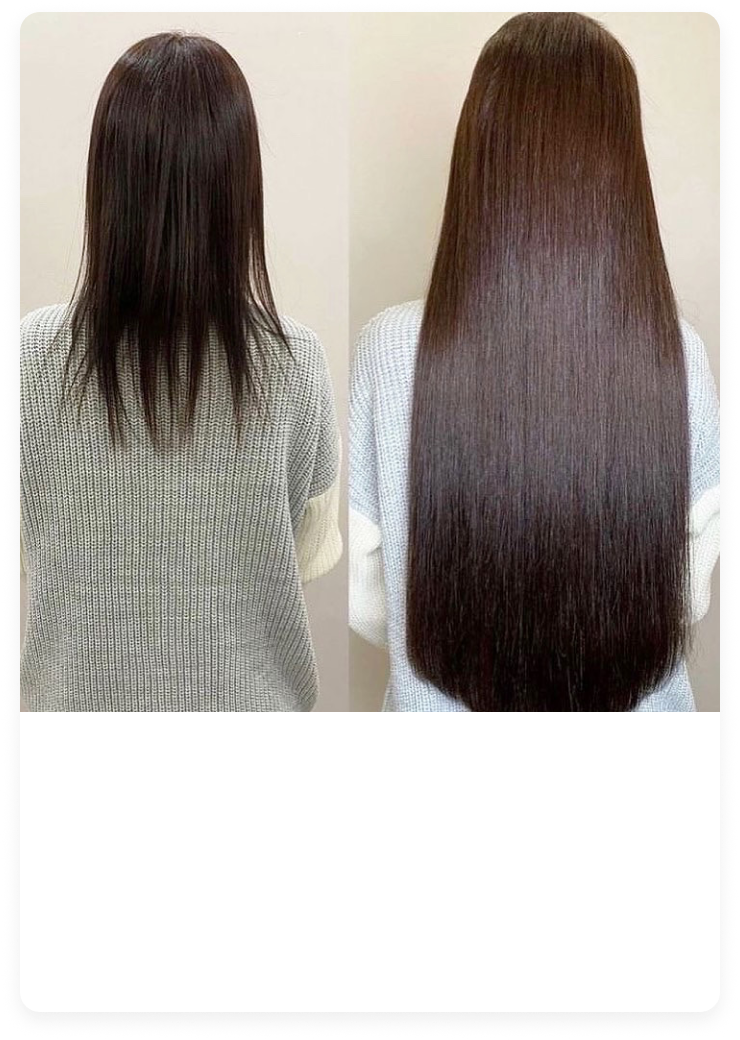 Safe and luxurious hair extensions in modern techniques ice/keratin