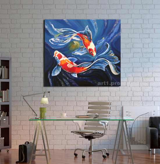 картина феншуй карпы