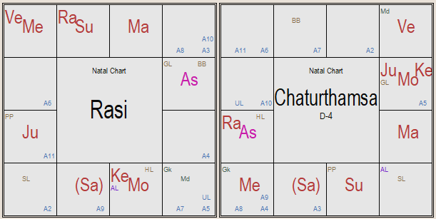 Дробная карта джйотиш д4