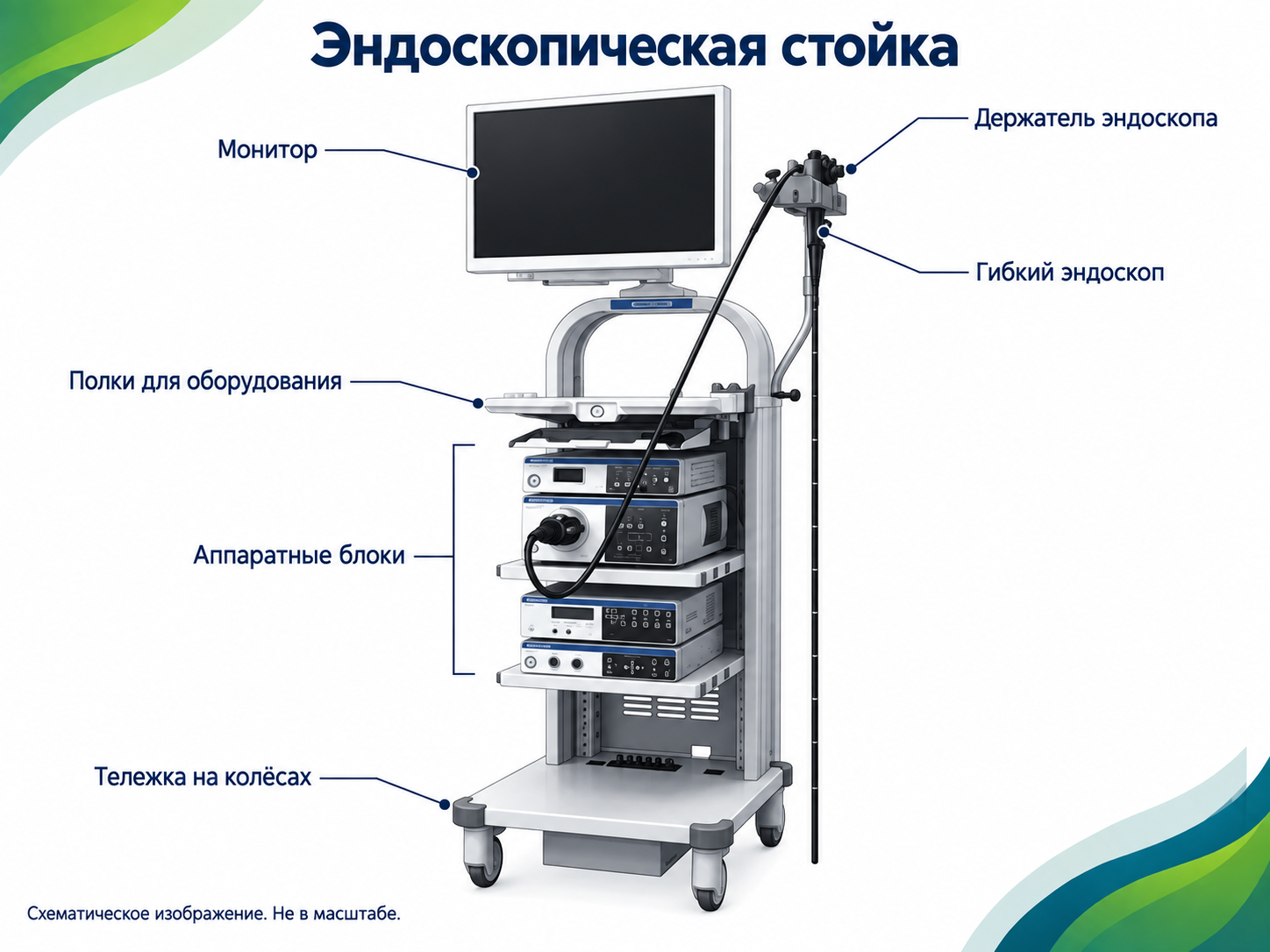 Эндоскопическая стойка с видеопроцессором и монитором