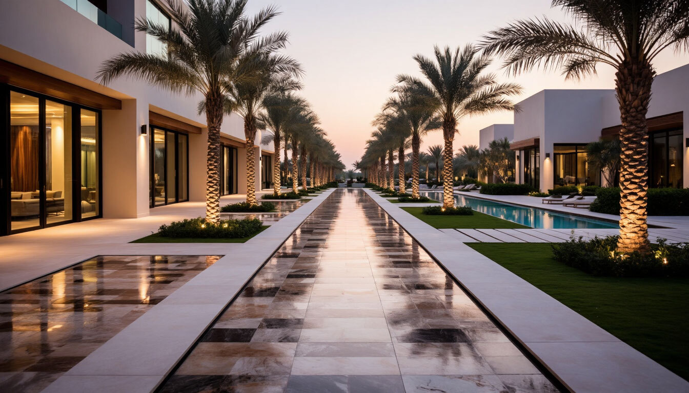 hotel courtyard in Abu Dhabi